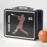 Gepersonaliseerde  honkbal naam nummer<br><div class="desc">Gepersonaliseerde  honkbal naam nummer Metal Lunch Box</div>