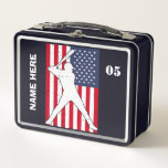 Gepersonaliseerde  honkbal naam nummer<br><div class="desc">Gepersonaliseerde  honkbal naam nummer Metal Lunch Box</div>