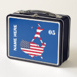 Gepersonaliseerde  honkbal naam nummer<br><div class="desc">Gepersonaliseerde  honkbal naam nummer Metal Lunch Box</div>