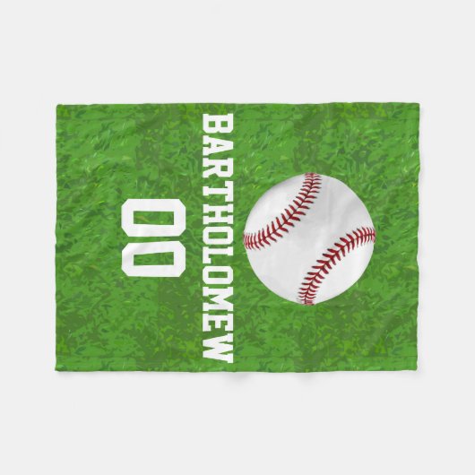 Gepersonaliseerde honkbal naam/nummer jongens Kind Fleece Deken (Voorkant (Horizontaal))