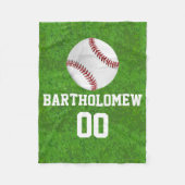 Gepersonaliseerde honkbal naam/nummer jongens Kind Fleece Deken (Voorkant)