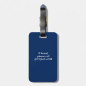 Gepersonaliseerde honkbal op Blue Kinder Boys Bagagelabel (Achterkant verticaal)