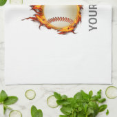 Gepersonaliseerde Honkbal op Branddoek Theedoek (Gevouwen)