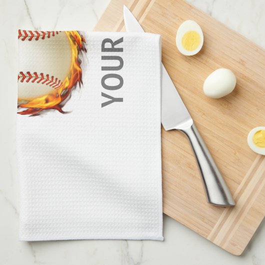 Gepersonaliseerde Honkbal op Branddoek Theedoek (Quarter Fold)