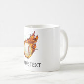 Gepersonaliseerde honkbal op vuur mok (Voorkant rechts)