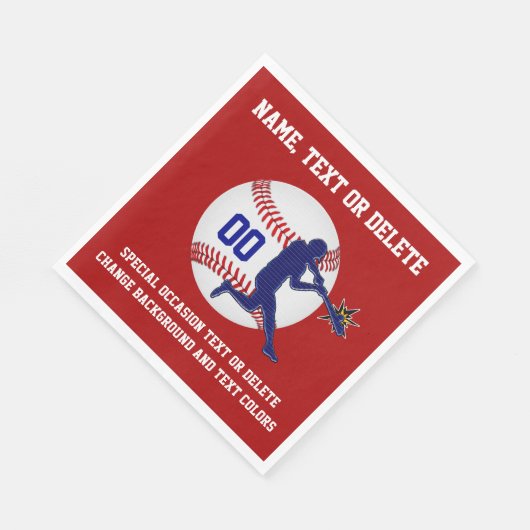 Gepersonaliseerde honkbal servetten veranderen van (Hoek)