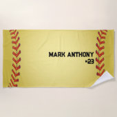 Gepersonaliseerde honkbal / softbal2 strandlaken (Voorkant)