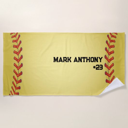 Gepersonaliseerde honkbal / softbal2 strandlaken (Voorkant)