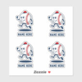 Gepersonaliseerde honkbal softbal Cartoon naam Sticker (Vel)