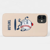 Gepersonaliseerde Honkbal Softbal Schattigee Carto Case-Mate iPhone Case (Achterkant (horizontaal))
