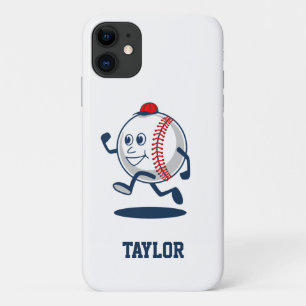 Gepersonaliseerde Honkbal Softbal Schattigee Carto Case-Mate iPhone Case