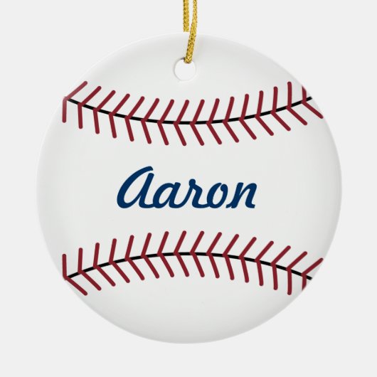 Gepersonaliseerde honkbal sport kerst ornament (Voorkant)