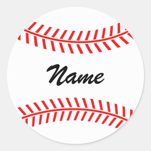 Gepersonaliseerde honkbal stickers | bal met naam (Voorkant)
