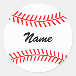 Gepersonaliseerde honkbal stickers   bal met naam
