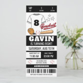 Gepersonaliseerde Honkbal Ticket Verjaardagsfeest Kaart (Staand voorkant)