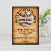 Gepersonaliseerde honkbal uitnodiging voor elke ge (Staand voorkant)