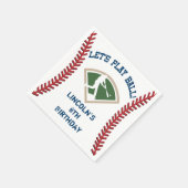 Gepersonaliseerde honkbal verjaardag dessert serve servet (Hoek)