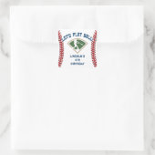 Gepersonaliseerde honkbal verjaardag vierkante sticker (Tas)