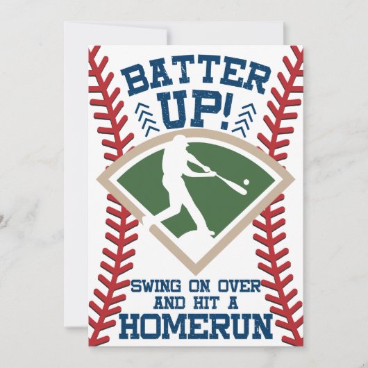 Gepersonaliseerde honkbal verjaardagsfeestuitnodig kaart (Voorkant)