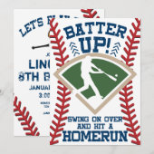 Gepersonaliseerde honkbal verjaardagsfeestuitnodig kaart (Voorkant / Achterkant)