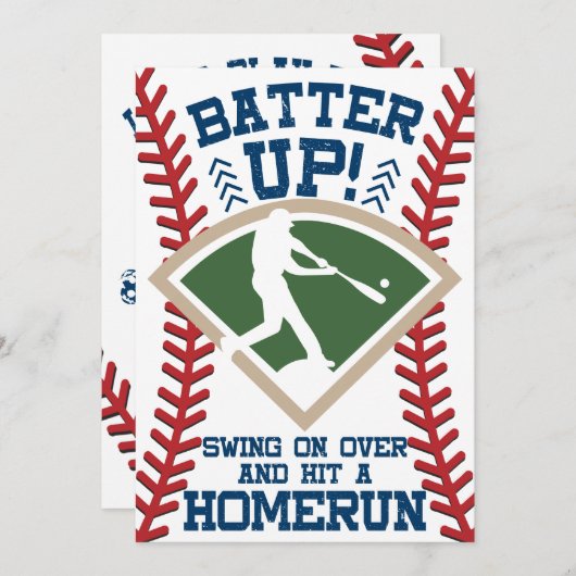 Gepersonaliseerde honkbal verjaardagsfeestuitnodig kaart (Voorkant / Achterkant)