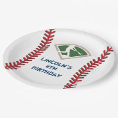 Gepersonaliseerde honkbal verjaardagspapier Borden Papieren Bordje (Gekanteld)