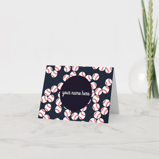 Gepersonaliseerde honkbalbriefkaarten gevouwen bedankkaart (Voorkant)