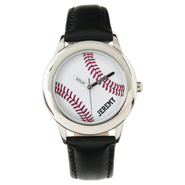 Gepersonaliseerde honkbalspeler Coach Naam Horloge (Voorkant)