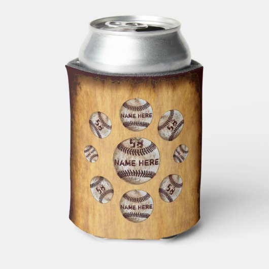  gepersonaliseerde honkbalteam geschenken, honkbal blikjeskoeler (Blikje Achterkant)
