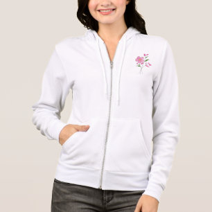 Gepersonaliseerde Hoodie Jas Bloemen Volledige Zip