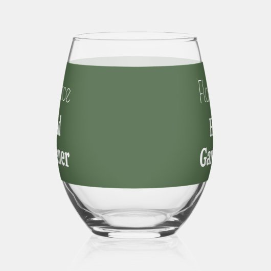 Gepersonaliseerde hoofd tuinier Sage Groene Tuin L Wijnglas Zonder Voet (Rechts)