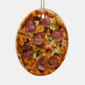 Gepersonaliseerde hoogste Pizza Keramisch Ornament (Rechts)