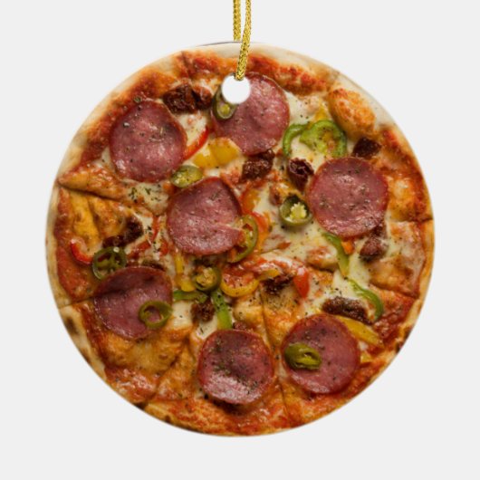 Gepersonaliseerde hoogste Pizza Keramisch Ornament (Voorkant)
