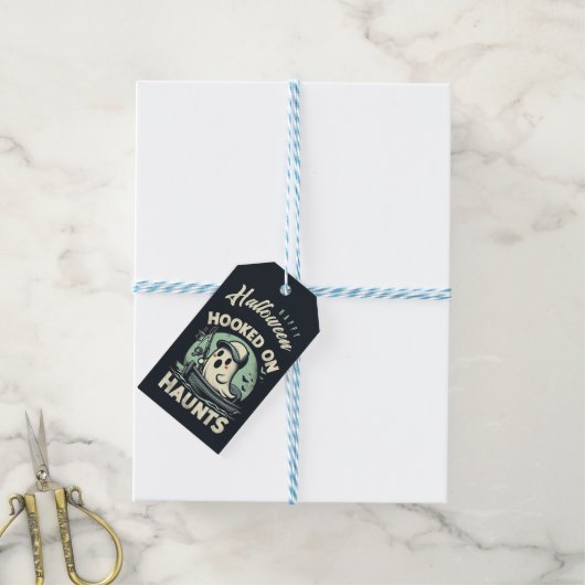 Gepersonaliseerde Hooked on Haunts cadeau label Cadeaulabel (Met Touw)