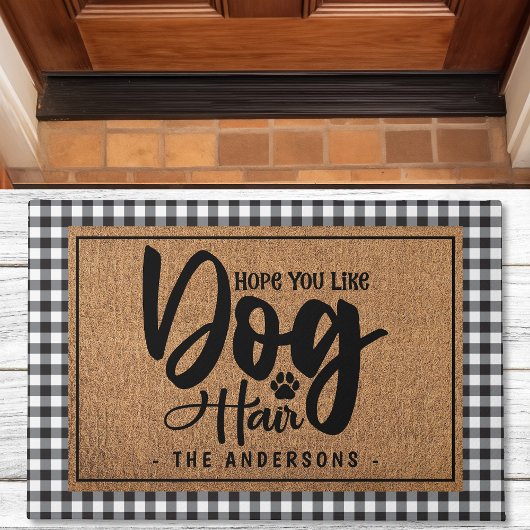 Gepersonaliseerde hoop dat je van hondenhaar buffe deurmat