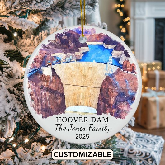 Gepersonaliseerde Hoover Dam Ornament, Nevada Ariz Keramisch Ornament