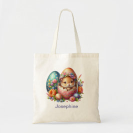 Gepersonaliseerde Hop & Hatch Schattige Paashaas 1 Tote Bag