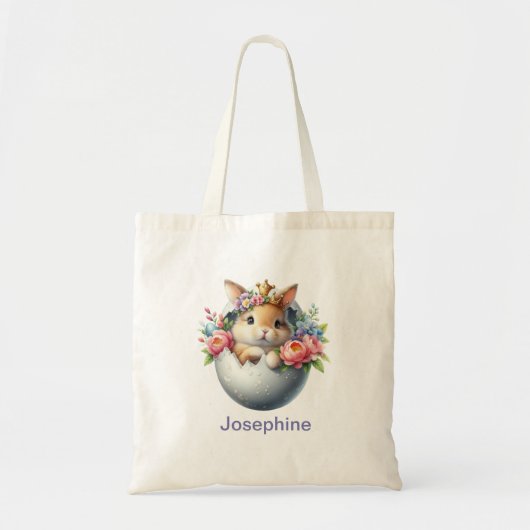 Gepersonaliseerde Hop & Hatch Schattige Paashaas 2 Tote Bag (Voorkant)