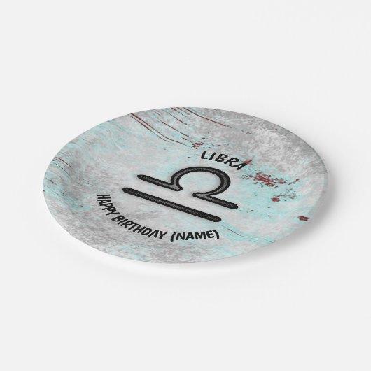 Gepersonaliseerde horoscoop teken Weegschaal Astro Papieren Bordje (Gekanteld)