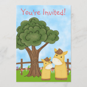Gepersonaliseerde Horse Baby shower Invitation ~ M Kaart