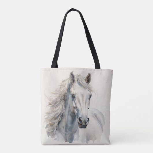 Gepersonaliseerde Horse Canvas tas Custom Naam Equ (Achterkant)