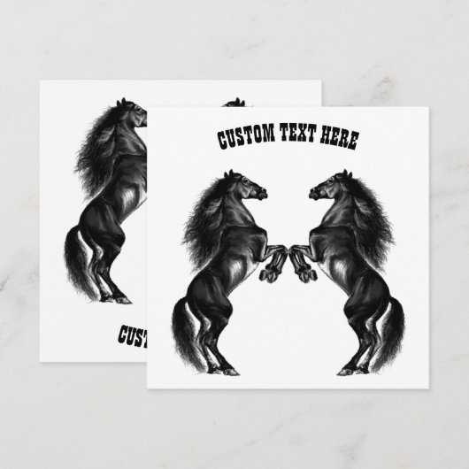 Gepersonaliseerde Horses Kaart met aangepaste teks (Voorkant / Achterkant)