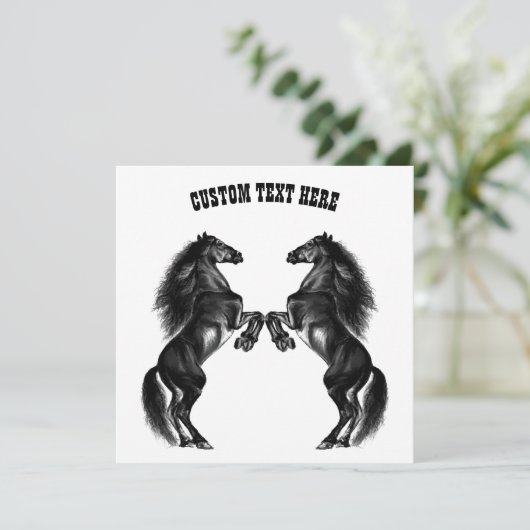 Gepersonaliseerde Horses Kaart met aangepaste teks (Staand voorkant)