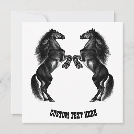 Gepersonaliseerde Horses Kaart met aangepaste teks (Achterkant)