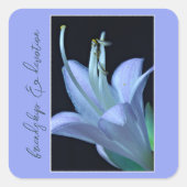 Gepersonaliseerde Hosta Lavendel Bloem Macro Foto Vierkante Sticker (Voorkant)