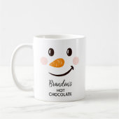 Gepersonaliseerde Hot Chocolate Snowman Kinder Koffiemok (Links)
