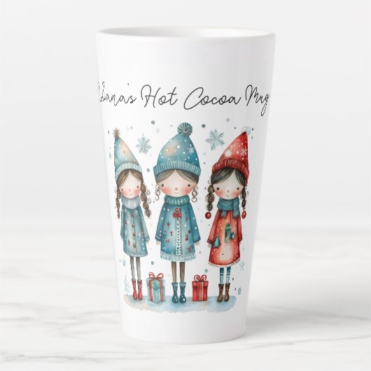 Gepersonaliseerde Hot Cocoa Mok met winterkinderen (Voorkant)