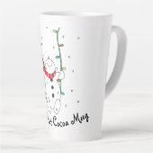 Gepersonaliseerde Hot Cocoa Mok Swinging Snowman (Rechterhoek)
