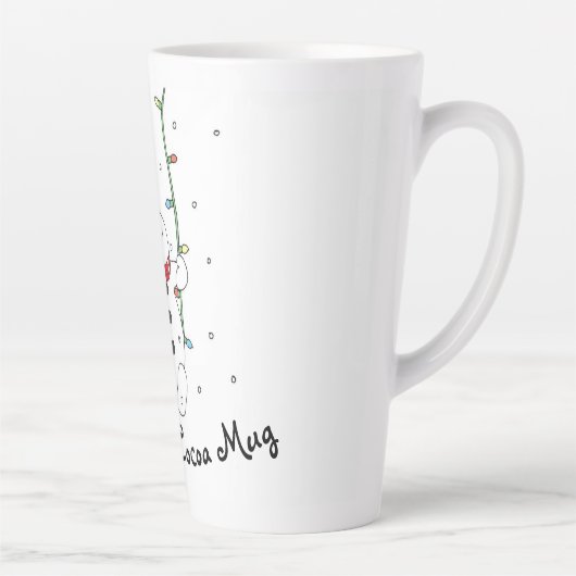 Gepersonaliseerde Hot Cocoa Mok Swinging Snowman (Rechts)