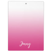 Gepersonaliseerde Hot Fuchsia Pink en White Gradie Klembord (Achterkant)
